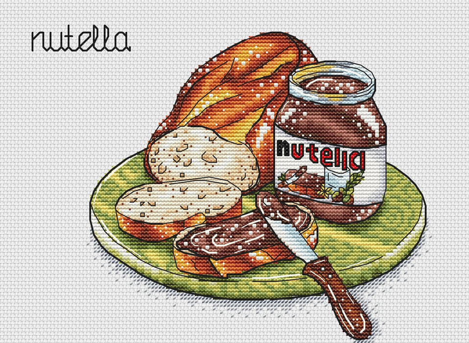 Kitchen Still Life. Nutella - PDF Cross Stitch Pattern - Wizardi