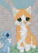 Kitten Butterfly with Dinosaur - Free PDF Cross Stitch Pattern - Wizardi