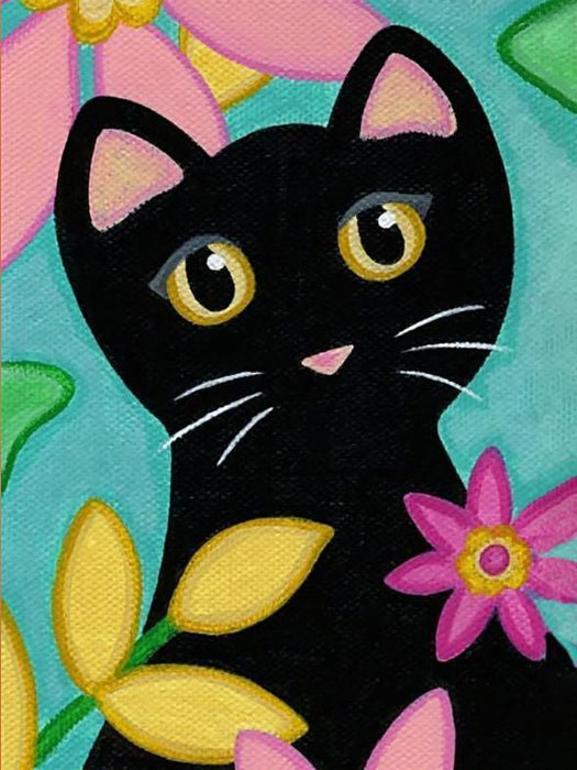 Crafting Spark Diamond Painting Kit Kitty and Flowers CS2359 5.9 x 7.9 Inches - Assorted