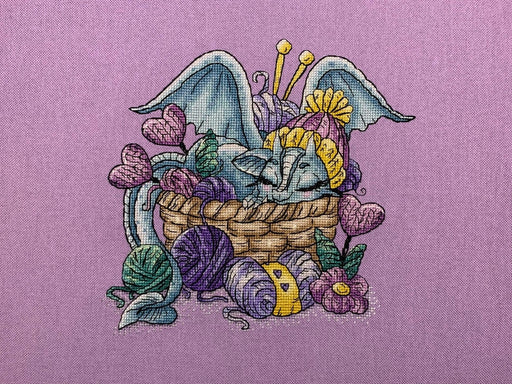 Knitting Dragon - PDF Cross Stitch Pattern - Wizardi