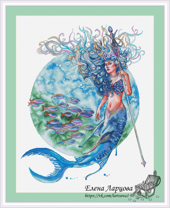 Lady of the Ocean - PDF Cross Stitch Pattern - Wizardi