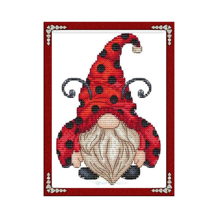 Ladybug Gnome - PDF Cross Stitch Pattern - Wizardi