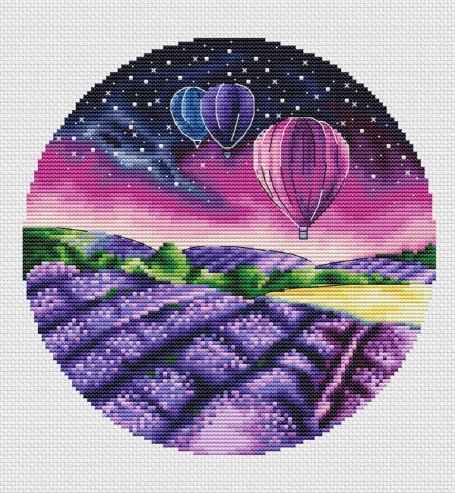 Lavender Field - PDF Cross Stitch Pattern - Wizardi