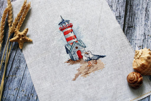 Lighthouse and Seagulls - PDF Cross Stitch Pattern - Wizardi