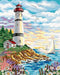Lighthouse at Sunrise WD095 14.9 x 18.9 inches Wizardi Diamond Painting Kit - Wizardi