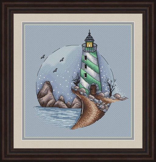 Lighthouse on a Cliff - PDF Cross Stitch Pattern - Wizardi