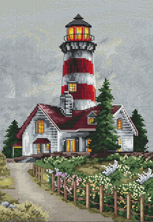 Lighthouse. Stormy Sky - PDF Cross Stitch Pattern - Wizardi