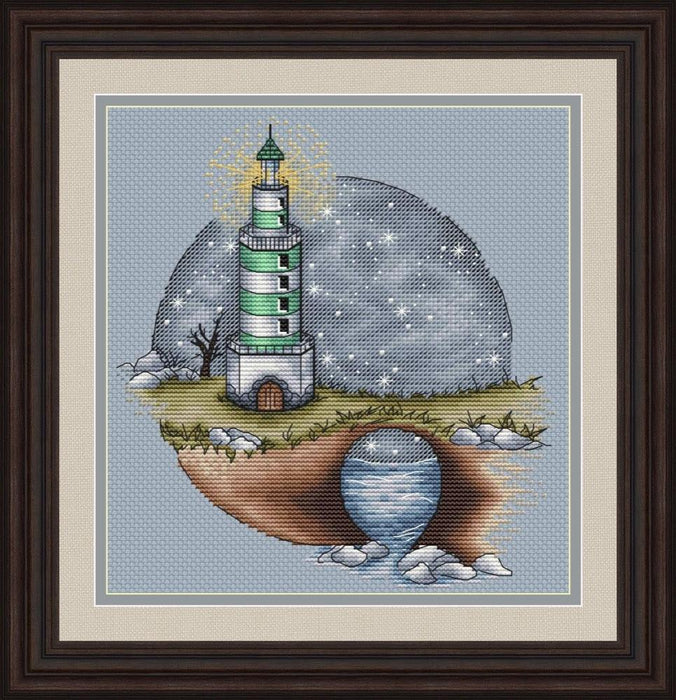 Lighthouse with a Bridge - PDF Cross Stitch Pattern - Wizardi
