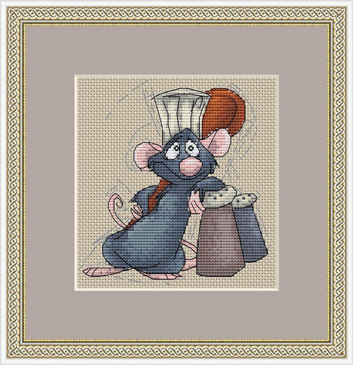 Little Chef. Mouse - PDF Free Cross Stitch Pattern - Wizardi