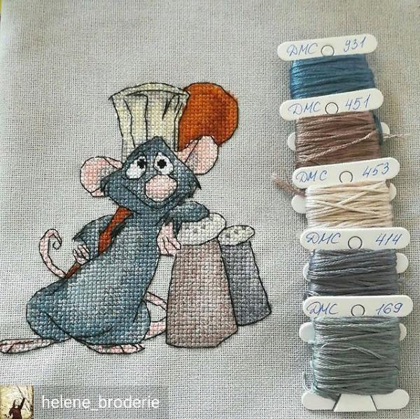 Little Chef. Mouse - PDF Free Cross Stitch Pattern - Wizardi