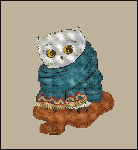 Little Owl - Free PDF Cross Stitch Pattern - Wizardi