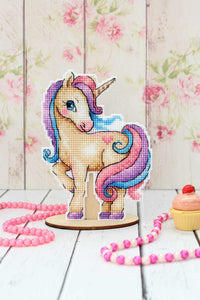 Magic Unicorn P-317 / SR-317 Plastic Canvas Counted Cross Stitch Kit - Wizardi