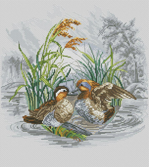 Mandarin Ducks - PDF Cross Stitch Pattern - Wizardi