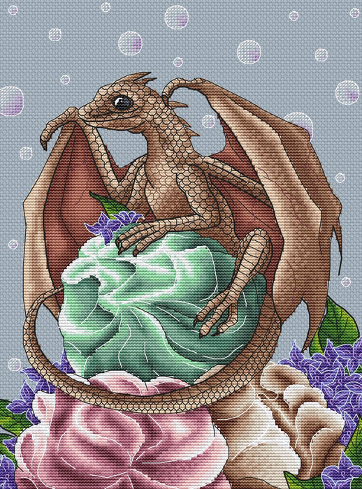 Marshmallow Dragon - PDF Cross Stitch Pattern - Wizardi