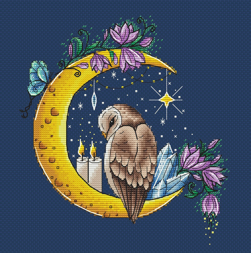 Moon Owl - PDF Cross Stitch Pattern - Wizardi