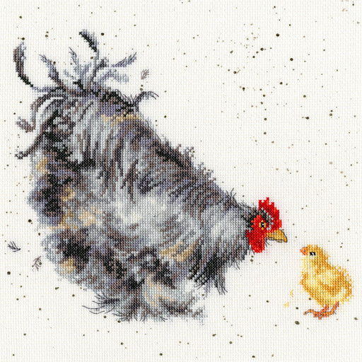 Mother Hen XHD50 Counted Cross Stitch Kit - Wizardi