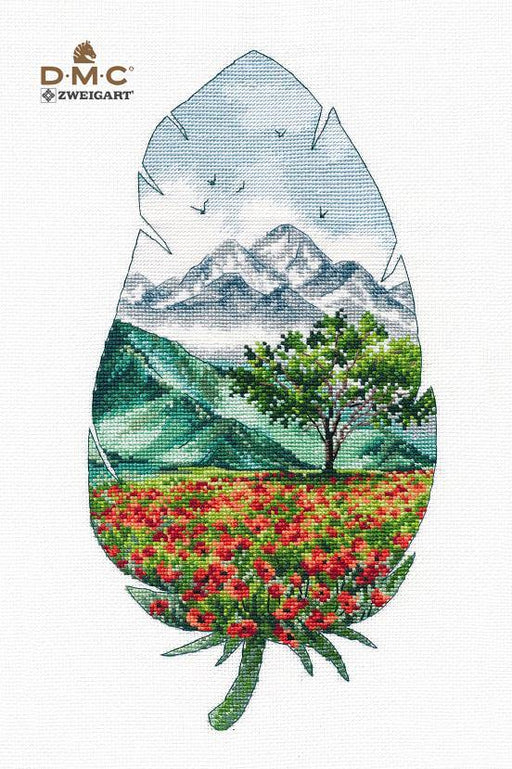Mountain landscape - 3 1416 Counted Cross Stitch Kit - Wizardi