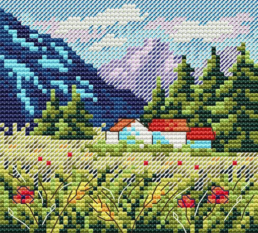 Mountain Landscape SM-614 Counted Cross Stitch Kit - Wizardi