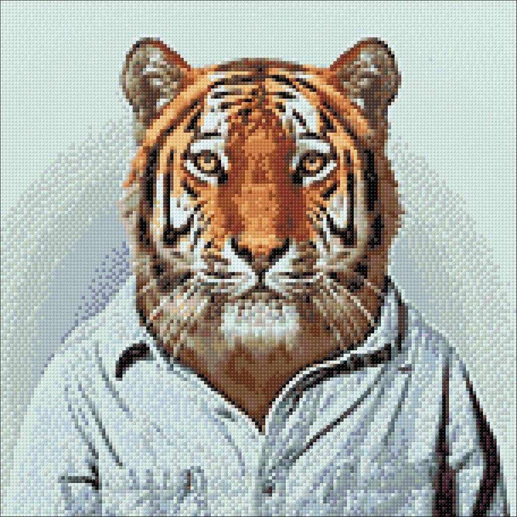 Stalking Tiger Diamond Painting Set by Wizardi. WD2408 Diamond Art