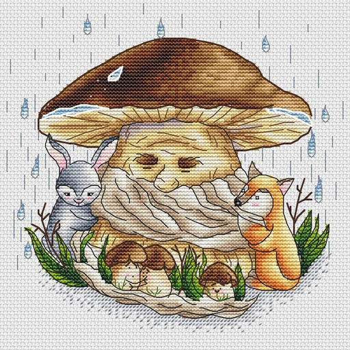 Mushroom Rain - PDF Cross Stitch Pattern - Wizardi