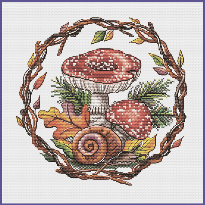 Mushrooms - PDF Cross Stitch Pattern - Wizardi