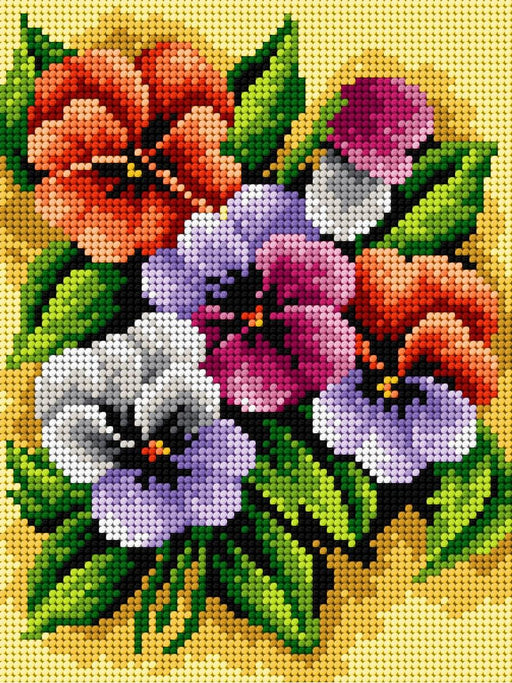 Needlepoint canvas for halfstitch without yarn A Bunch of Pansies 2482F - Wizardi