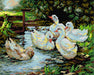 Needlepoint canvas for halfstitch without yarn after Aleksander Max Koester - Landscape with Ducks 2111H - Wizardi
