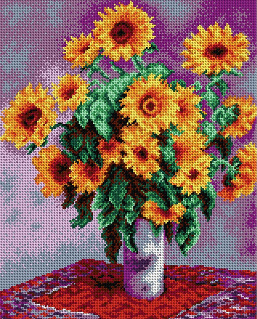 Needlepoint canvas for halfstitch without yarn after Claude Monet - Sunflowers 1993M - Wizardi