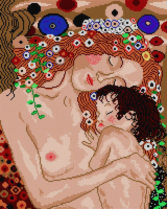 Needlepoint canvas for halfstitch without yarn after Gustav Klimt - Mother and Child 1212M - Wizardi