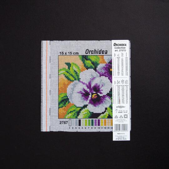 Needlepoint canvas for halfstitch without yarn Pansy 2757D - Printed Tapestry Canvas - Wizardi
