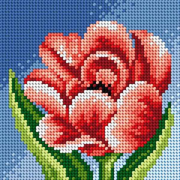 Needlepoint canvas for halfstitch without yarn Peony 2443D - Printed Tapestry Canvas - Wizardi