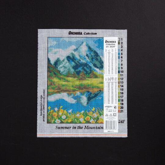 Needlepoint canvas for halfstitch without yarn Summer in the Mountains 2624F - Printed Tapestry Canvas - Wizardi