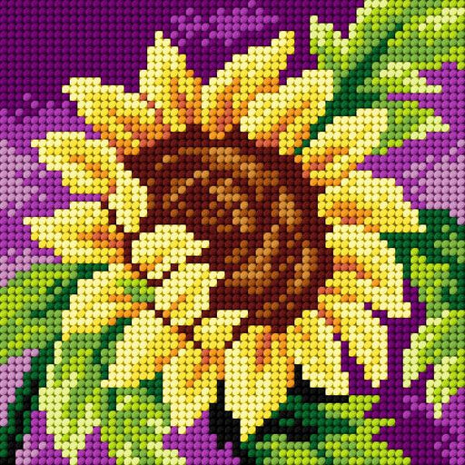 Needlepoint canvas for halfstitch without yarn Sunflower 2758D - Printed Tapestry Canvas - Wizardi