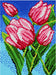 Needlepoint canvas for halfstitch without yarn Tulips 1828F - Printed Tapestry Canvas - Wizardi