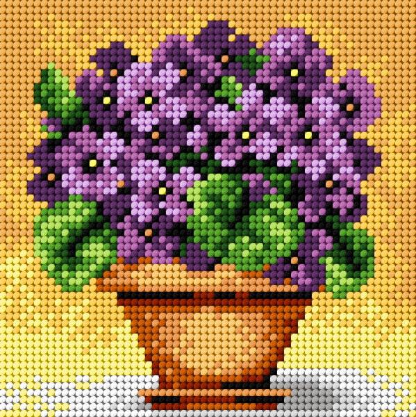 Needlepoint canvas for halfstitch without yarn Violets 2252D - Printed Tapestry Canvas - Wizardi