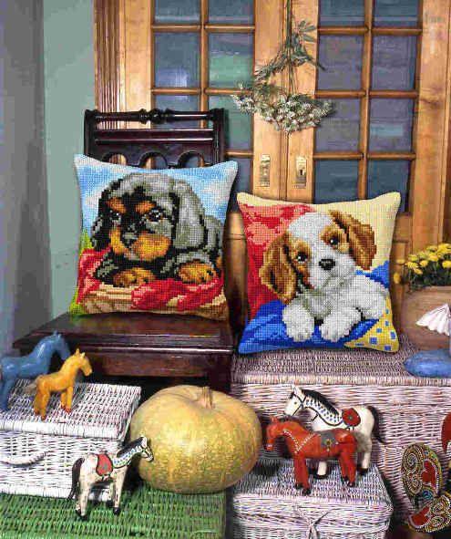 Needlepoint Cushion Kit "Dog" 9523 - Wizardi