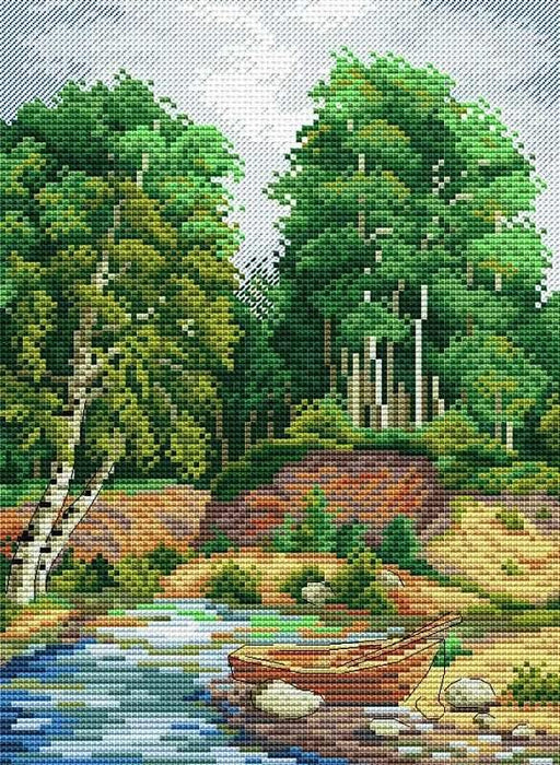 On The River Bank SM-132 Counted Cross Stitch Kit - Wizardi