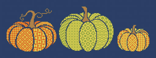 Openwork Pumpkins - PDF Cross Stitch Pattern - Wizardi
