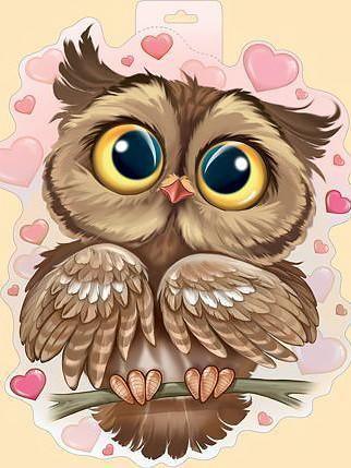 Owl in Love CS296 5.9 x 7.9 inches Diamond Painting Kit - Wizardi