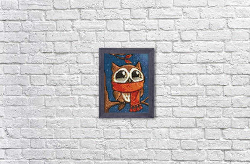 Owlet with Scarf WD2363 5.9 x 7.9 inches Wizardi Diamond Painting Kit - Wizardi