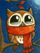 Owlet with Scarf WD2363 5.9 x 7.9 inches Wizardi Diamond Painting Kit - Wizardi