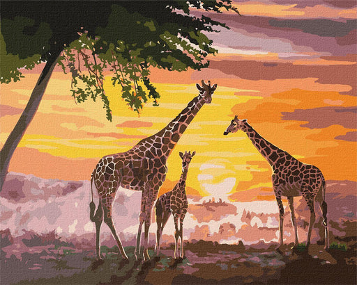 Painting by Numbers kit A family of giraffes KHO4353 - Wizardi
