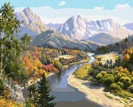 Painting by Numbers kit Autumn in the mountains KHO2848 - Wizardi