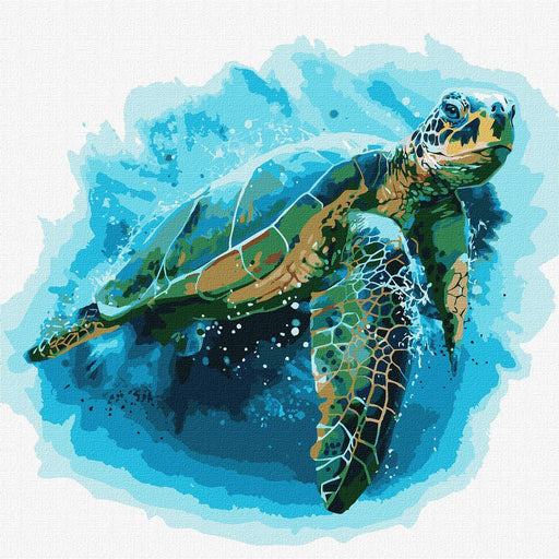 Painting by Numbers kit Blue turtle KHO4271 - Wizardi