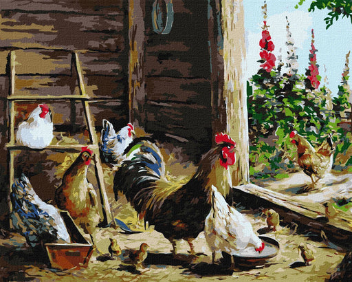 Painting by Numbers kit Chicken coop KHO4346 - Wizardi