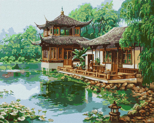 Painting by Numbers kit Chinese house KHO2881 - Wizardi
