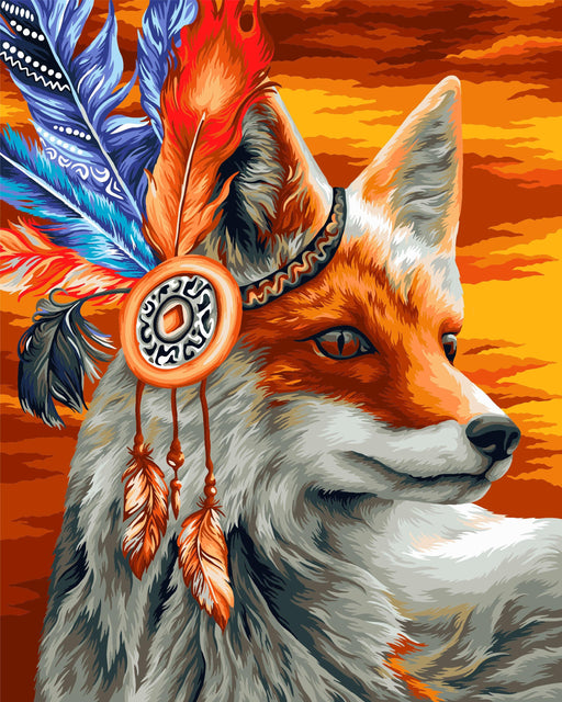 Painting by Numbers kit Crafting Spark Colorful Fox H121 19.69 x 15.75 in - Wizardi