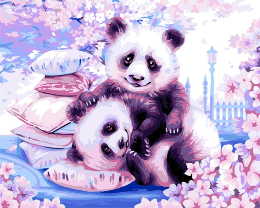 Painting by Numbers kit Crafting Spark Japanese Pandas H107 19.69 x 15.75 in - Wizardi
