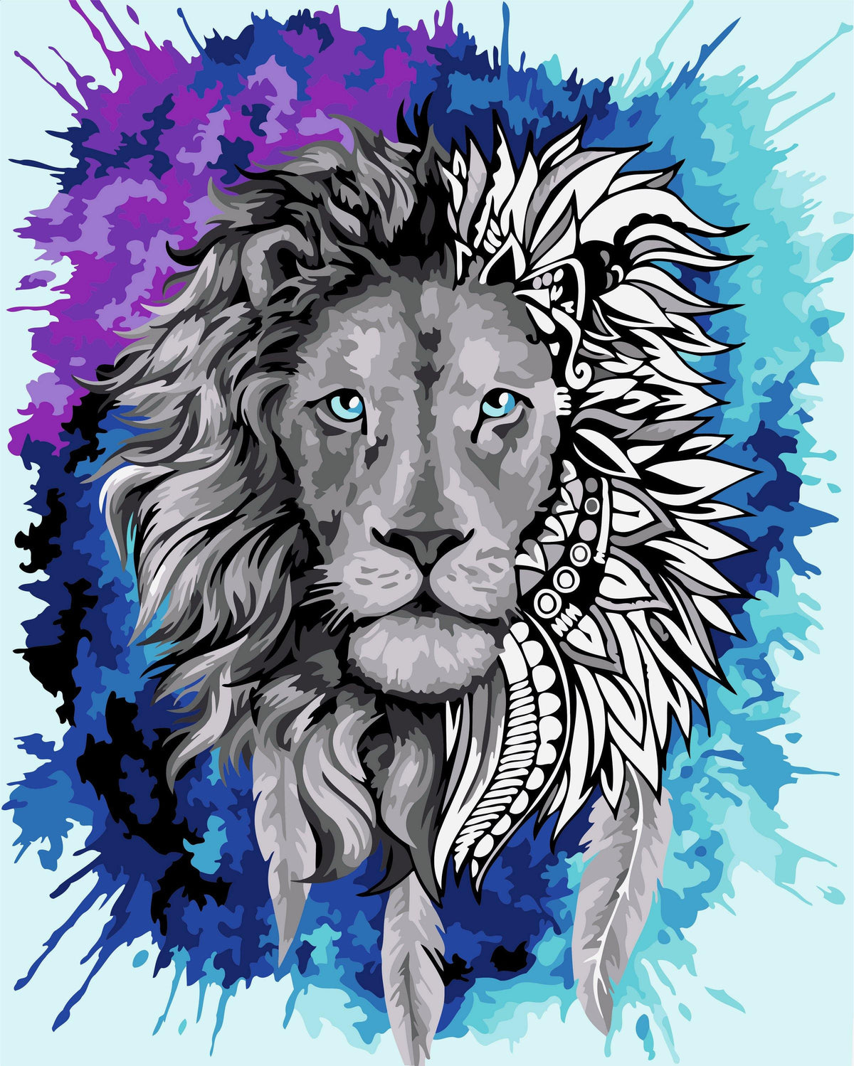 Painting by Numbers Kit Crafting Spark Lion R024 19.69 x 15.75 in