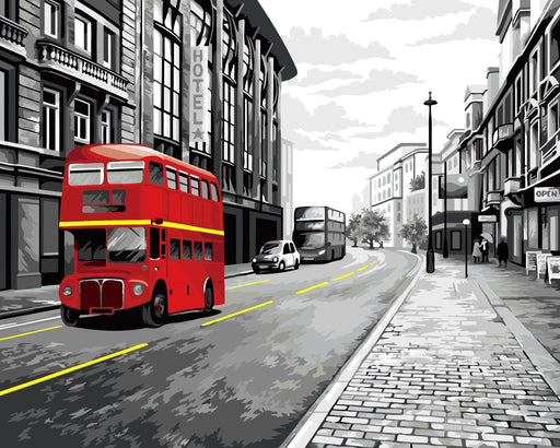 Painting by Numbers kit Crafting Spark London Bus C028 19.69 x 15.75 in - Wizardi